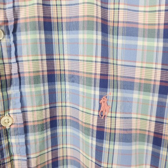 Ralph Lauren Mens Custom Fit Plaid Long Sleeve Button Down Shirt Size M - Picture 5 of 6